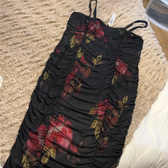 torrid Dresses & Skirts - BNWT MIDI mesh Torrid Shirred bodycon dress